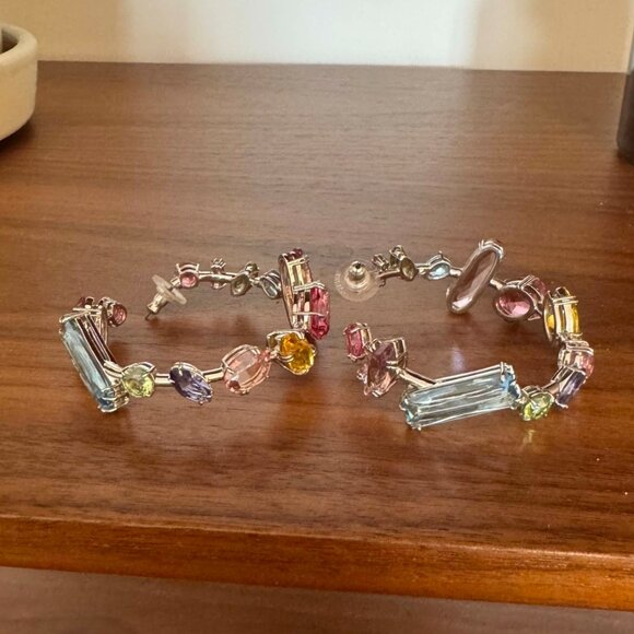 Swarovski Rhinestone Gema Hoop Earrings - Picture 8 of 8